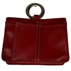 Pouchee Red Purse with Rings‎